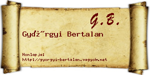 Györgyi Bertalan névjegykártya