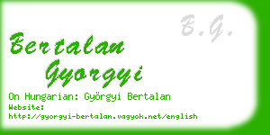 bertalan gyorgyi business card