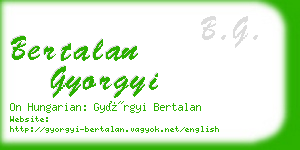 bertalan gyorgyi business card